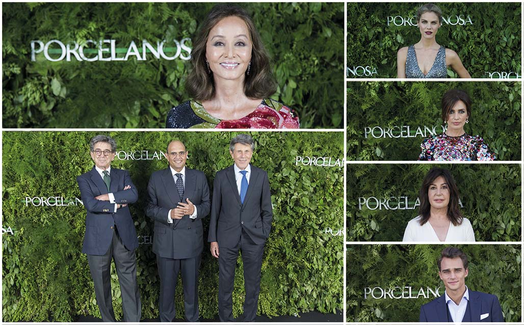 Isabel Preysler, Amaia Salamanca and Nieves Álvarez along with other invited guests, celebrate the opening of the new Porcelanosa Showroom in Madrid