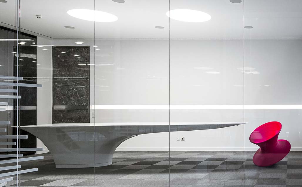 Fabio Gianoli designs a gravity defying KRION table for EdilBi Suisse 