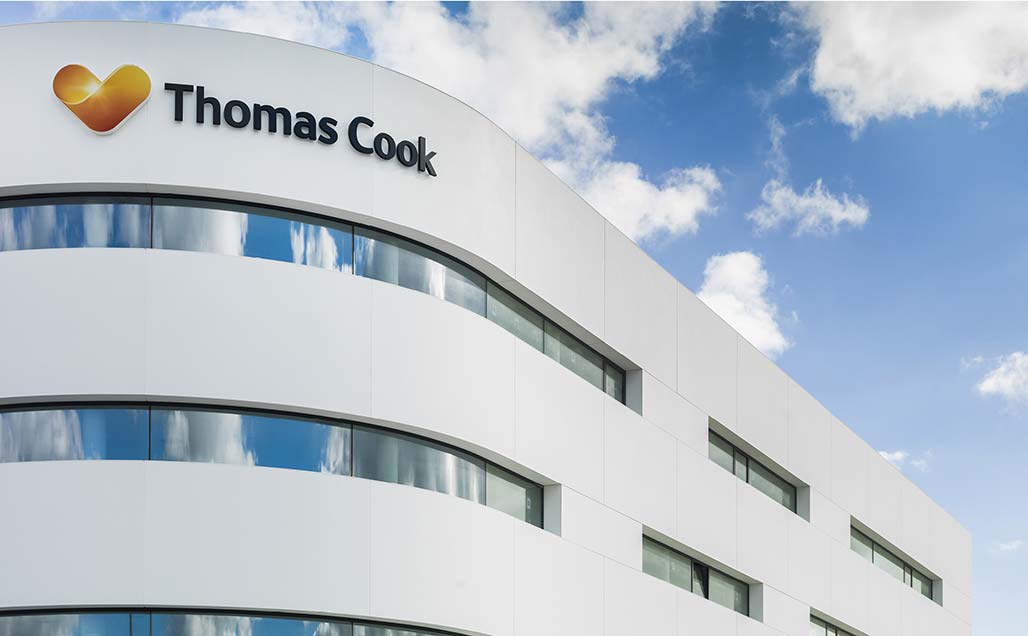 La agencia de viajes Thomas Cook, cuenta con KRION en la fachada de sus nuevas instalaciones en Mallorca