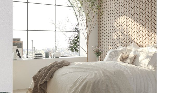 dormitorio sostenible krion fitwall
