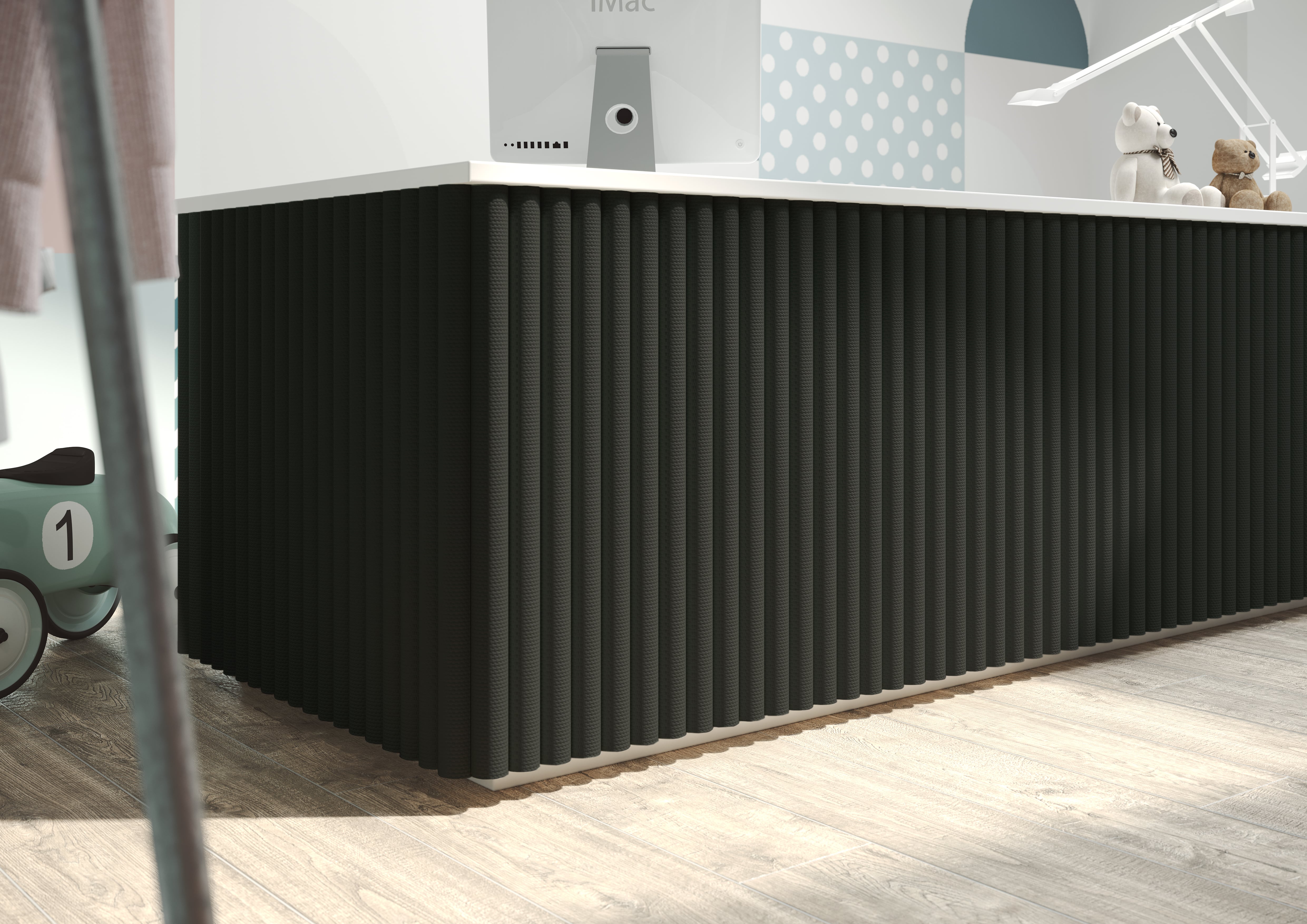 fitwall panel decorativo 3d willow velvet black